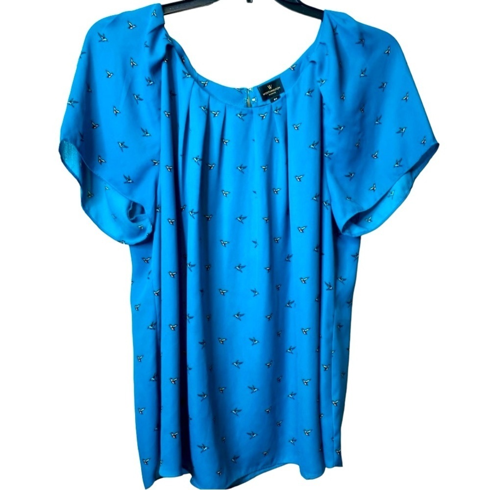 Worthington 2x turquoise bird shirt sleeve shirt